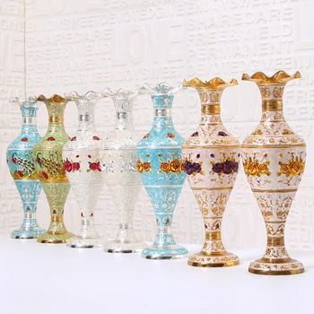 

Vase Arrangement European Living Room Creative Flower Home Decoration High-grade Luxury Metal Dry Flower Simulated Vase