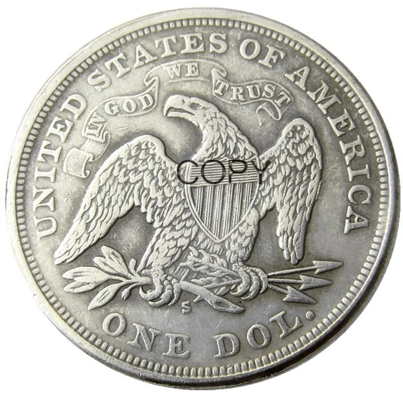 1870S 1872S 1873S 3 шт сидящий Liberty Посеребренная копия доллара монета