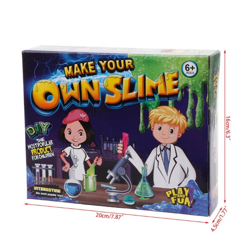 Slime Kit Сделай Сам научная лаборатория для детей светящиеся шары блестки инструкции мерный стакан Q6PD