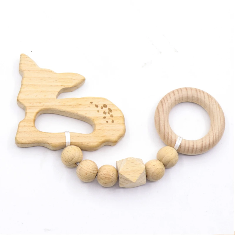 D7 Детская деревянная цепочка жевательный браслет детский мобильный деревянный Прорезыватель лист погремушка игрушка может жевать BPA Бесплатно Детские Прорезыватели подарки - Цвет: D7