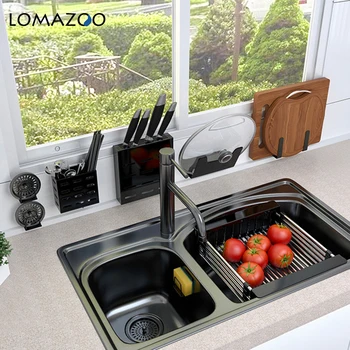

Kitchen Shelf Organizer Spice Rack Dish Rack Corner Shelf Tools Rack Acessory Free Perforated Storage Rack For Kitchen