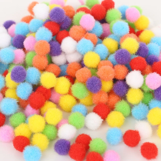 100pcs 25mm Pom Poms Craft Making Multicolor Pom Pom Balls Fluffy Puff Balls  Colorful Pompoms for Creative Craft Art DIY School - AliExpress