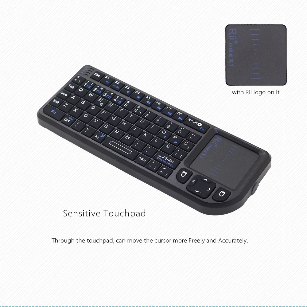 Koop Rii X1 Spaans Espanol 2.4Ghz Mini Wireless Keyboard Air Mouse met TouchPad voor Android TV Box Mini PC IPTV Mediaspeler