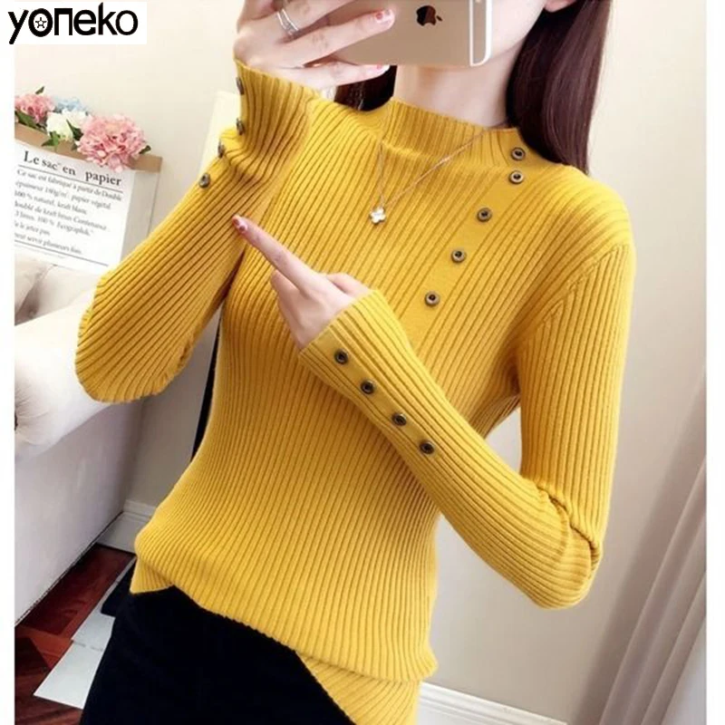 

2020 Autumn Winter New Women O-Neck Casual Solid Cotton Knit Top Soft Sweaters Female Slim Basic Long Sleeve Warm Pullovers