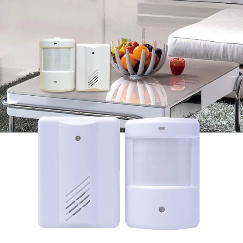 Wireless Infrared Monitor Motion Detector Entry Door Bell Alarm Doorbell Chime