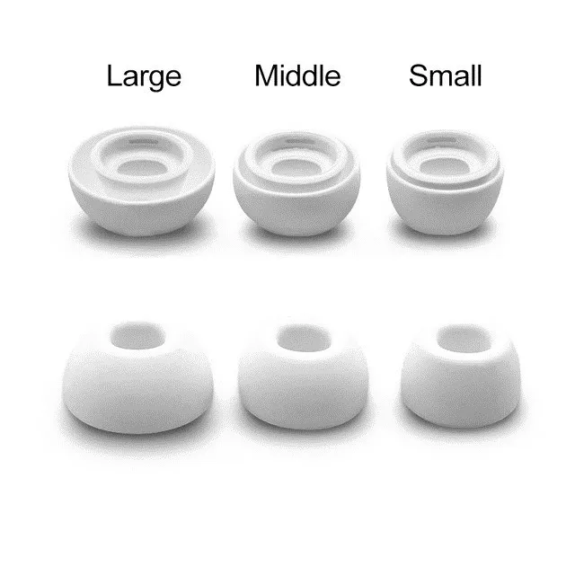 Силиконовые сменные насадки для наушников 6 шт. S M L Apple Airpods Pro белые черные