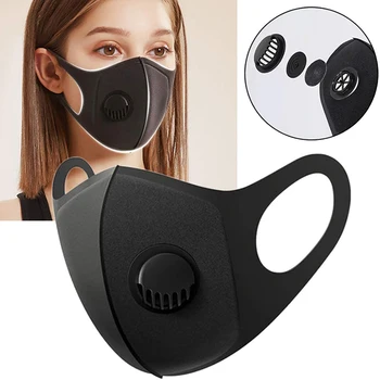 

2-10pcs Face Protective Mask Kpop Cotton Black Valve Mask Mouth Face Masks Anti PM2.5 Dust Maske Washable Reusable