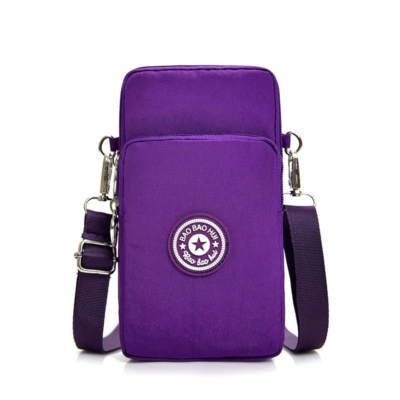 Универсальная модная сумка для телефона Missbuy для samsung/iPhone/huawei/htc/LG, чехол-кошелек, чехол на плечо, карман для телефона - Цвет: Purple