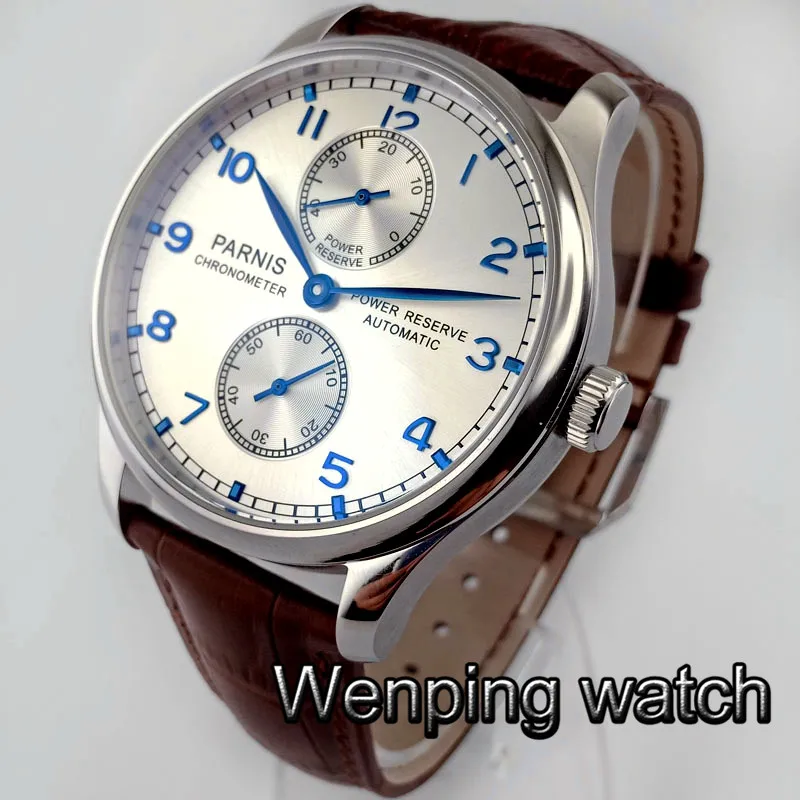 

43mm Parnis Automatic Watch Power Reserve Mechanical Watches Classic Men Diver Watch Top Brand Luxury Men relogio masculino