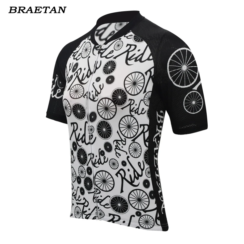 Women Ride Cycling Jersey Black White Cycling Wear Racing Bicycle