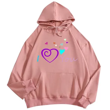 

Women's Casual Hoodie Simple Letters Heart Print Sports hoodie High Quality Long Sleeve Hoodie