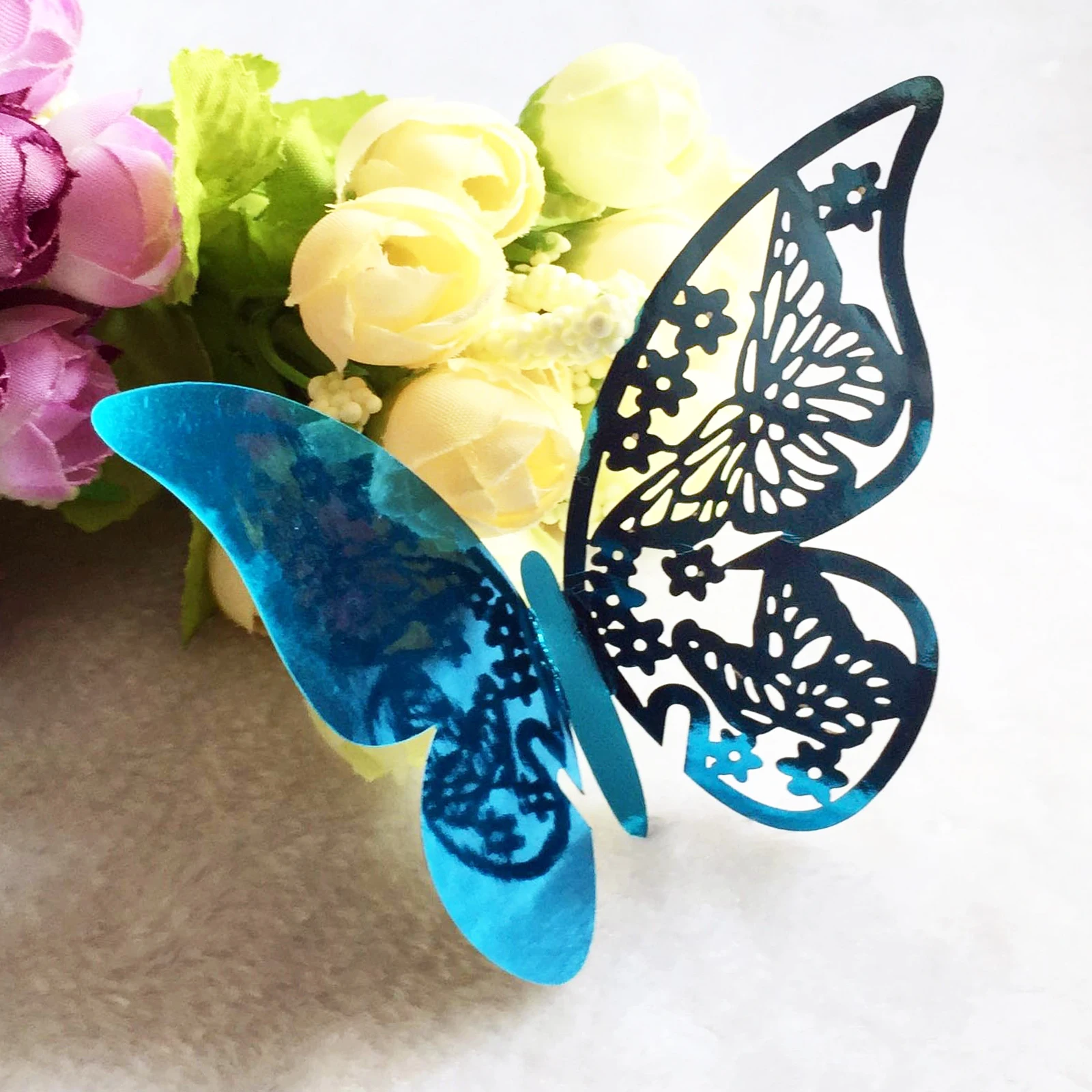Butterfly Wine Glass Card Bride Stickers Organza Ribbon Artificial Pearls Beads Chain For Wedding Birthday Party Decoration