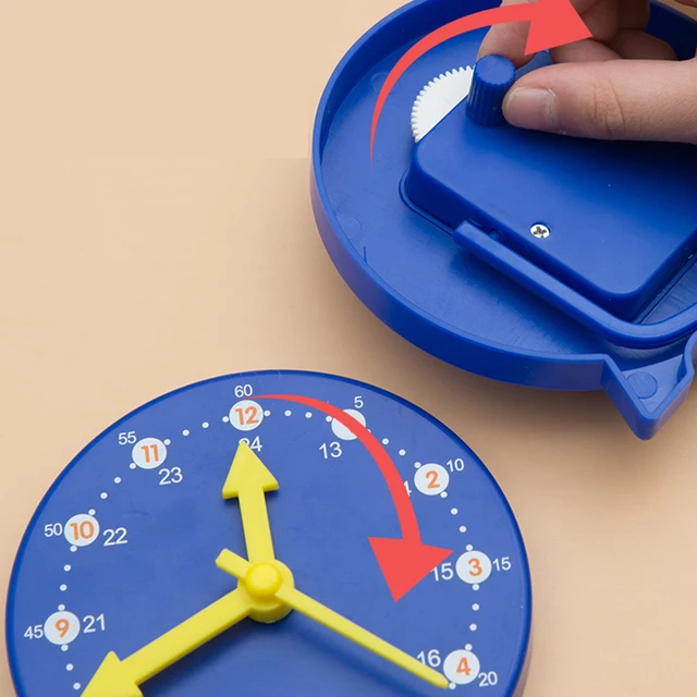 Children Kids Clock Model Toys Early Educational Cognitive Math Toy Montessori Teaching Aids Three-needle Linkage Detachable Toy 4