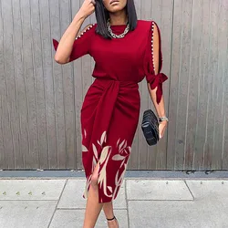 Ankara Dashiki – robe moulante imprimée, Vintage africain, plissée, manches en nœud, tenue de bureau, printemps été, nigérian O 