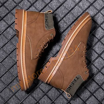 

Genuine Leather Casual Shoes Men All Black Sneakers Men's High-Top Military Ankle Boots Flyknit Sock Martin Boots Singel Coturno