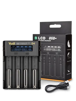 

D4 Q4 LCD battery Charger for 18650 26650 21700 14500 18350 AA AAA AAAA C SC 3.7V/1.2V lithium NiMH battery