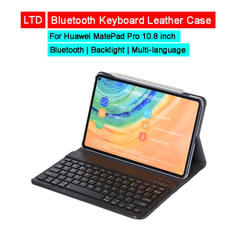 Кожаный чехол с Bluetooth клавиатурой для HUAWEI MatePad Pro 10 8 русская Арабская иврит
