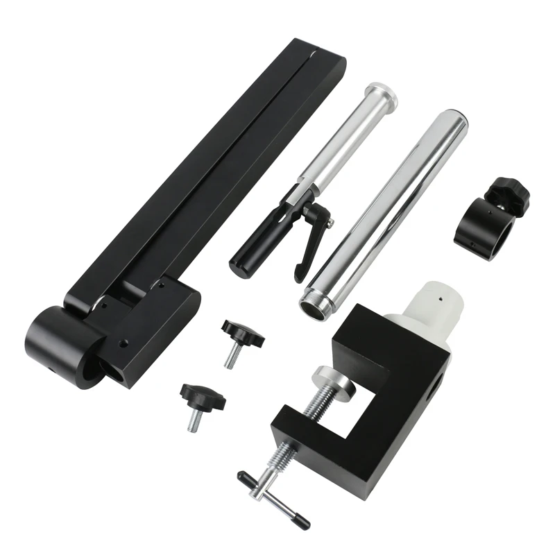 76mm Stereo Trinocular Microscope 50mm Video Microscope Camera Universal Adjustable Direction Clamp Arm Pillar Clamp Holder
