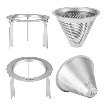 

Camping Outdoor Titanium Cup Mut Sports Pot Titanium Coffee Filter Outdoor Detachable Travel coffee filter