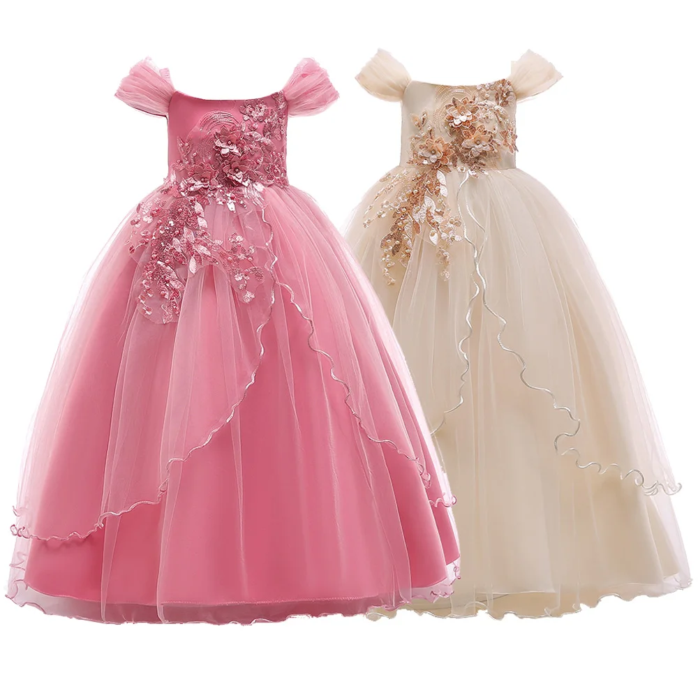Baby Girls Kids Dress Long Sleeve Clothes Top Retro Victorian Party Prom Evening