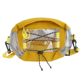 

Men Women Transparent PVC Patchwork Cross Strap Chest Waist Bag Fanny Pack