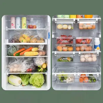 

Plastic Clear Fridge Drawer Basket Kitchen Fruit Storage Box Organizer Kitchen Storage Refrigerator storage egg box cocina