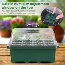 Plastic Nursery Pot 12 Holes Seed Grow Planter Box Greenhouse Seeding Garden Seed Pot Insert Tray Plant Seedling Tray With Lids Plastic Nursery Pot 12 Holes Seed Grow Planter Box Greenhouse Seeding Garden Seed Pot Insert Tray Plant Seedling Tray With Lids