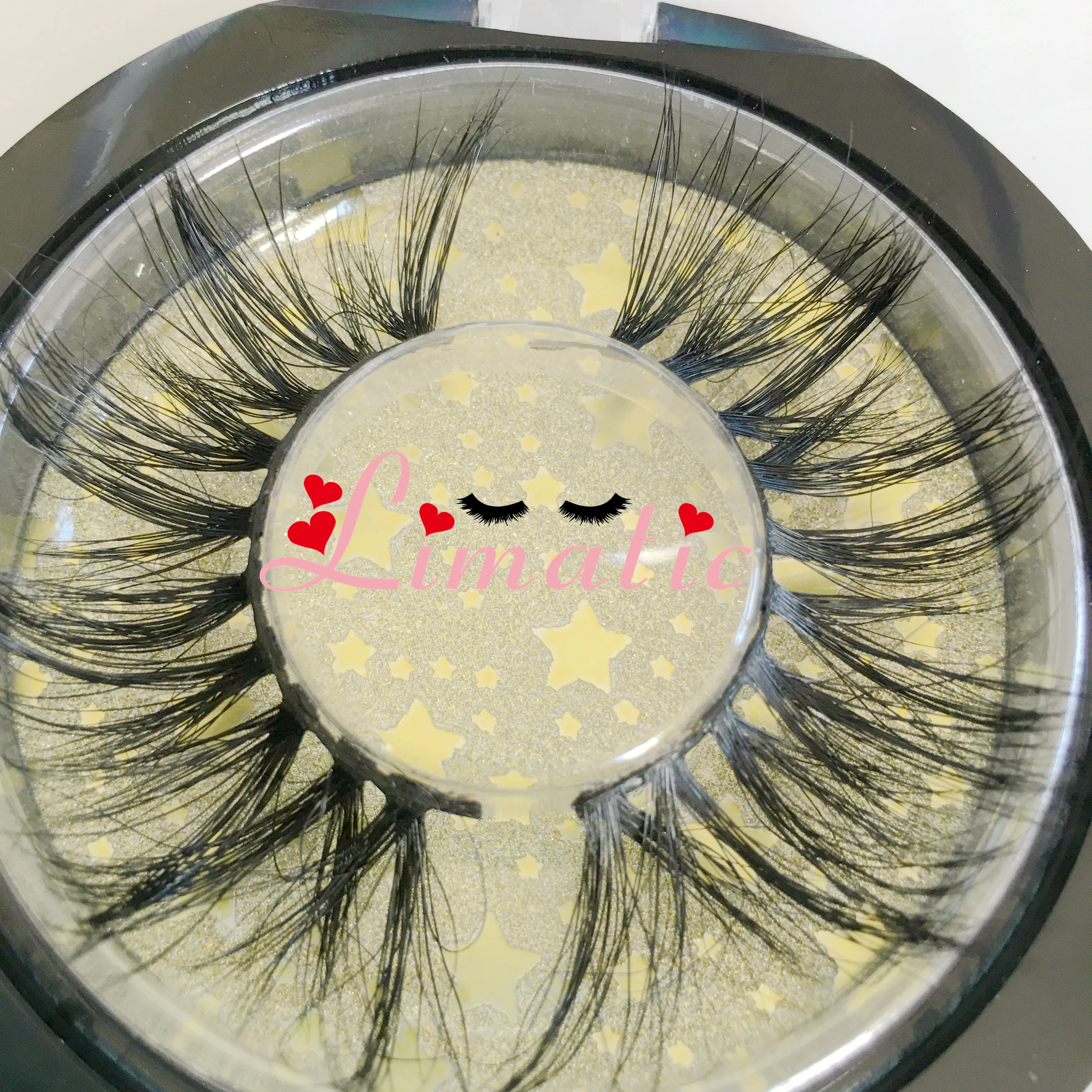 

Mink Lash 27mm Makeup Kits Wispies Natural 6D Full Strip Eyelashes Reusable 1Pair Round Box Popular