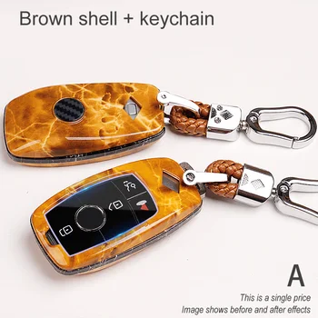 

Marble ABS Car Key Case For Mercedes Benz E C G M R S Class 204 212 216 SLS SLK GLK CLK E400 Remote Fob Protector Keychain Bag