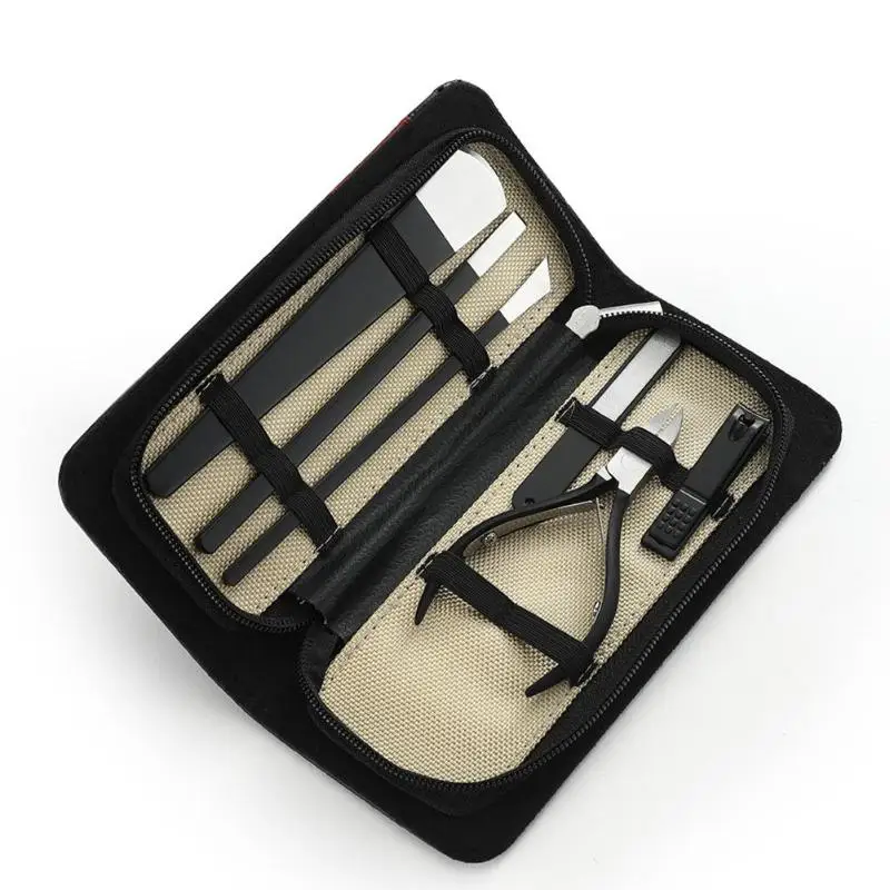 6pcs Manicure Set and kit Scissor Tweezers Knife Ear pick Utility Nail Clipper Kit Stainless steel Nail Care Tool Sets