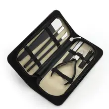 6pcs Manicure Set and kit Scissor Tweezers Knife Ear pick Utility Nail Clipper Kit Stainless steel Nail Care Tool Sets