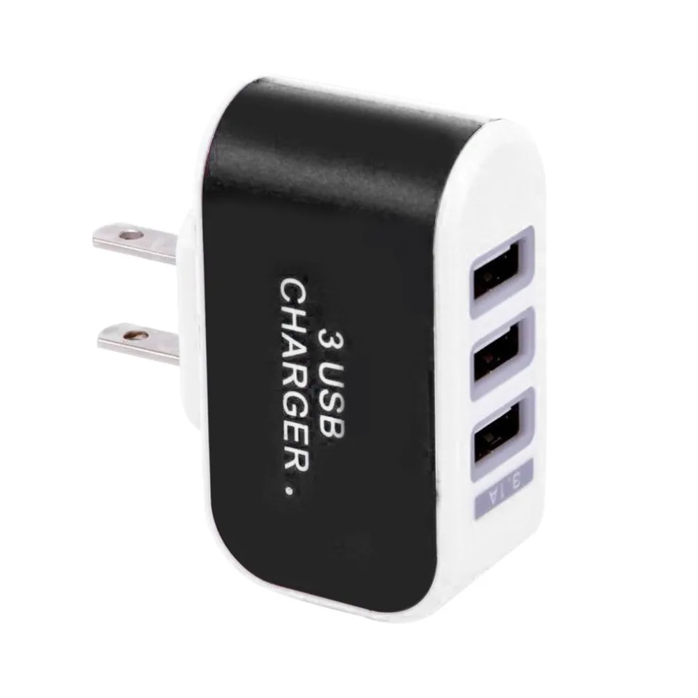 Universal Candy Color 3USB Charger Travel Wall Charger Adapter Smart Mobile Phone Power Supply Charger for Tablets