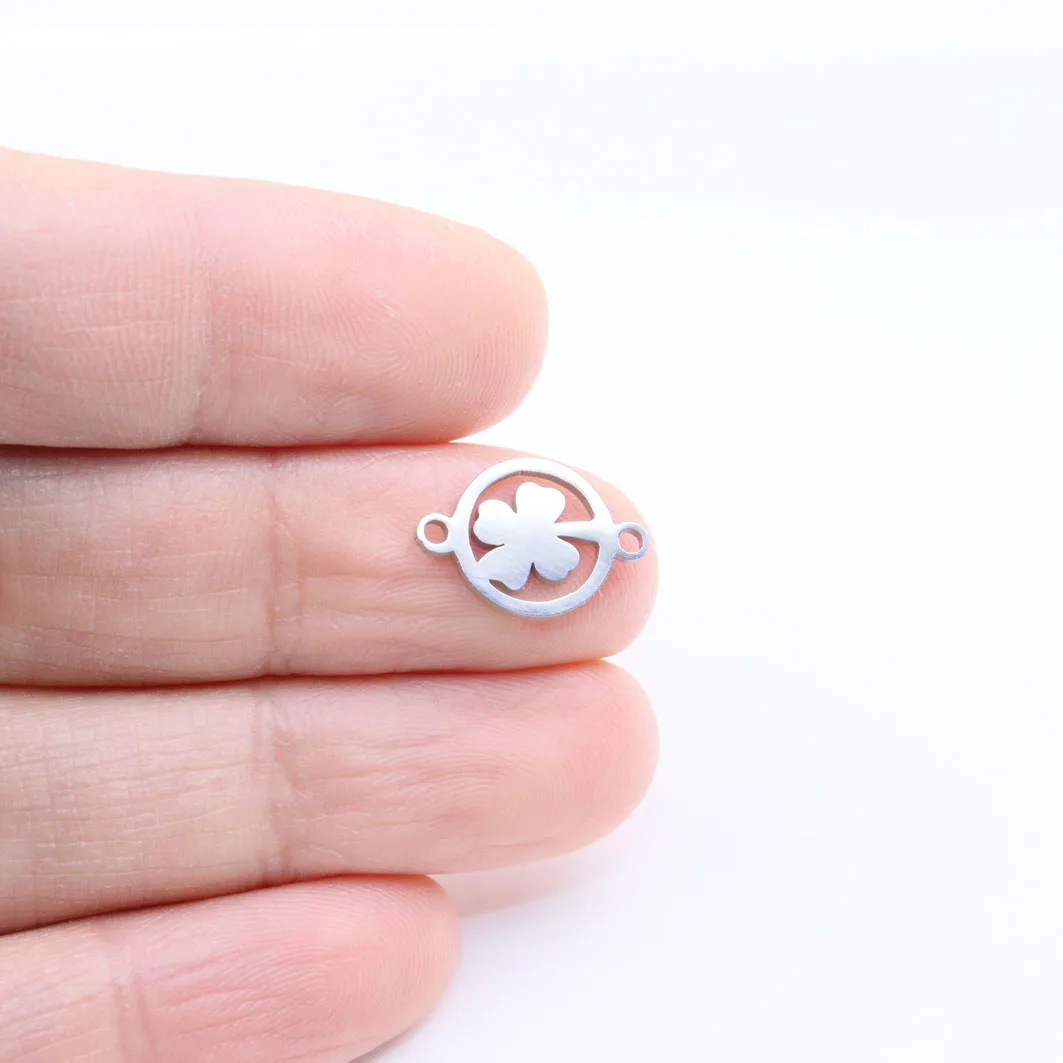 10pcs 10mm 스테인레스 스틸 키 미러 세련된 커넥터 Acc 매력 펜던트 DIY 목걸이 귀걸이 팔찌 Unfading 무색