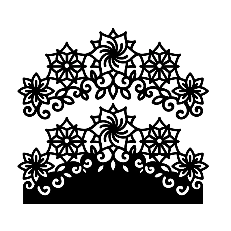 

YaMinSanNiO Poinsettia Border Metal Cutting Dies Flower Lace Egde Scrapbooking Card Making Album Embossing Crafts Paper Stencil
