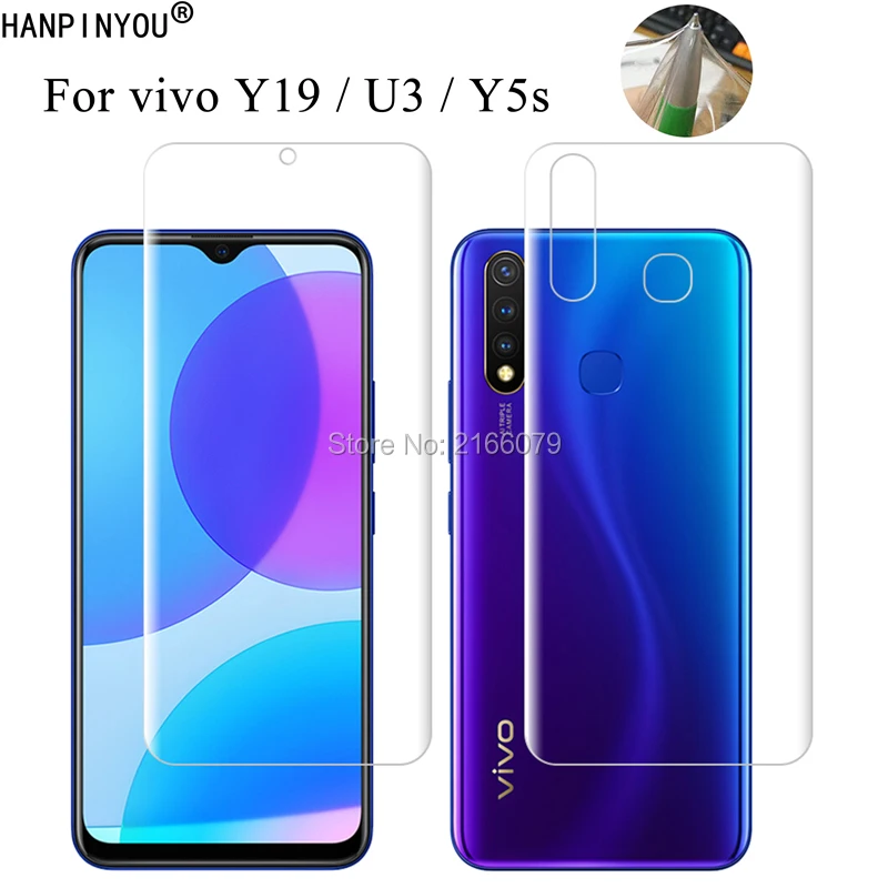 ДЛЯ vivo Y19 / U20 U3 Y5s 6 53 &quotпрозрачный ТПУ/матовый гидрогель с полным покрытием защита