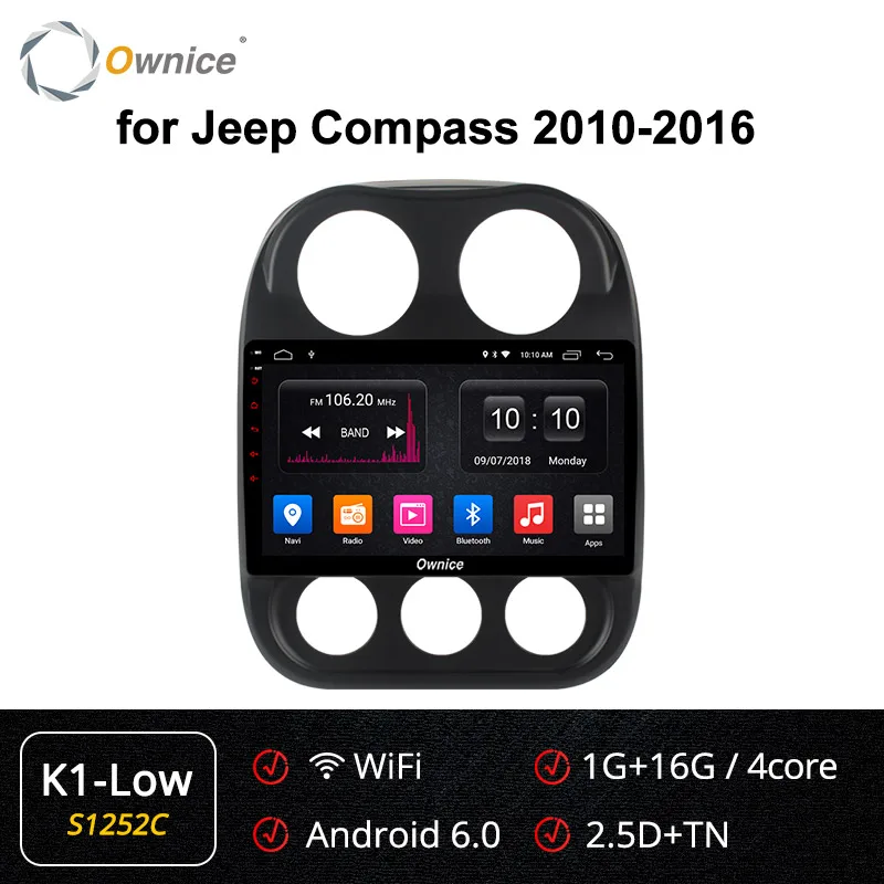 Ownice k3 k5 k6 Octa Core Android 9,0 автомобиль радио gps для JEEP COMPASS 2010 2011 2012 2013 DSP 360 панорама оптического волокна - Цвет: S1252 K1-Low