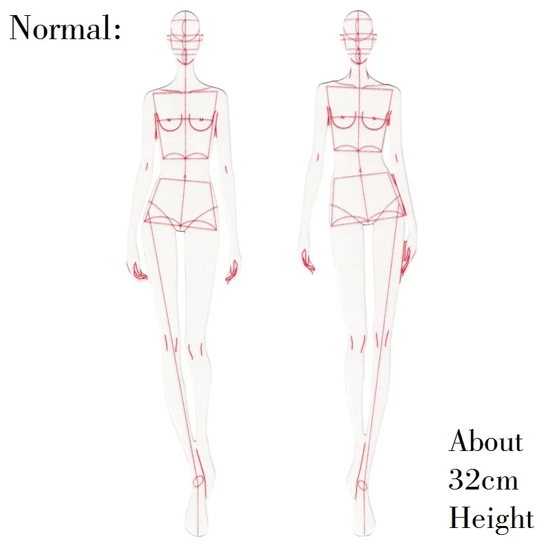 Модная линейка моды линии рисунок человека Динамический шаблон для тканевой рендеринга - Цвет: Normal Size 2 Pieces