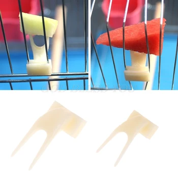 

2Pcs Birds Parrots Fruit Fork Pet Supplies Plastic Food Holder Feeding On Cage Pet Supplies Drop Shipping