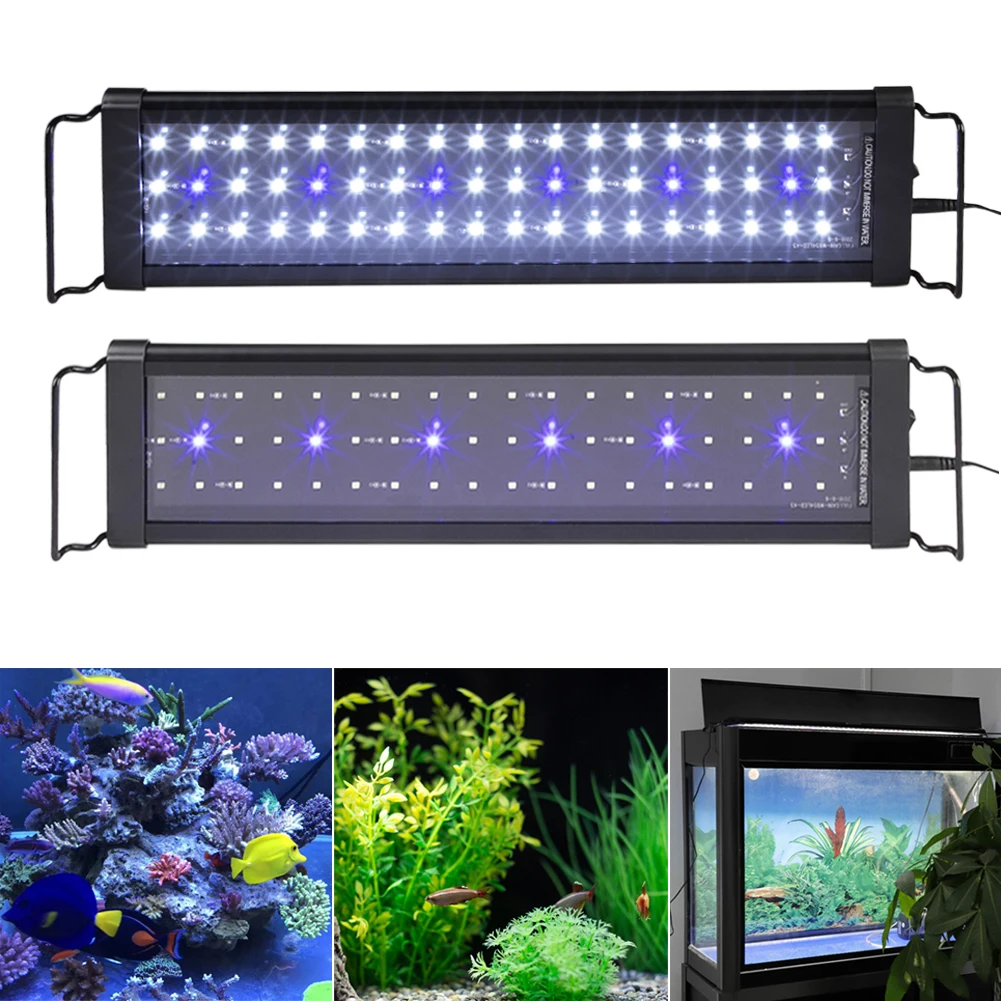 30CM 45CM 60CM 90CM 120CM Black LED Aquarium Light Full Spectrum for Freshwater Fish Tank Plant Marine