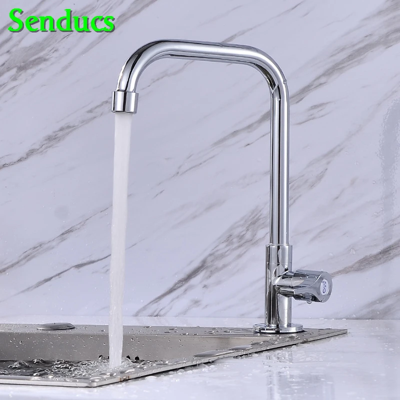 Сенсорный кухонный кран Senducs, Одноместный, холодный, кухонный кран для раковины, сенсорный кухонный смеситель, качественный, цинковый сплав, холодный кухонный кран - Цвет: 1440-E-Not-touch