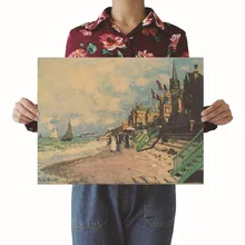 [A844] Monet Trudi Vail серии Ретро плакат из крафт-бумаги экран для помещений кафе декоративная живопись