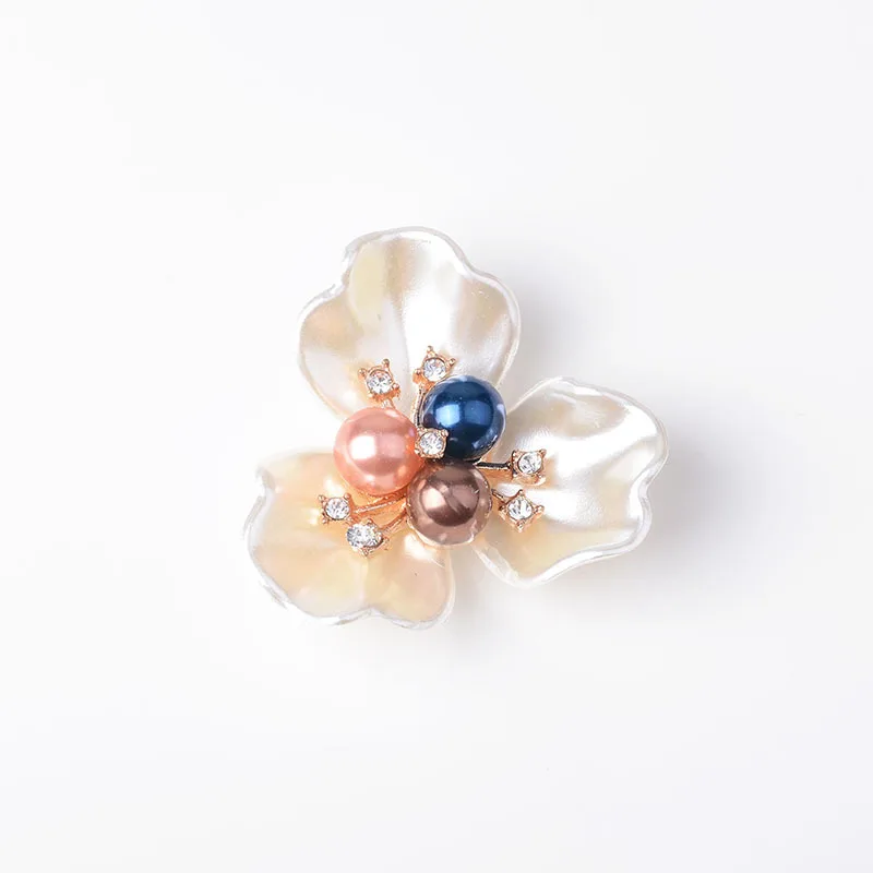 10 шт. 36 мм позолоченный сплав большой жемчуг цветок Шарм Кристалл Смола цветок для одежды/волос Свадебные украшения DIY ручной работы