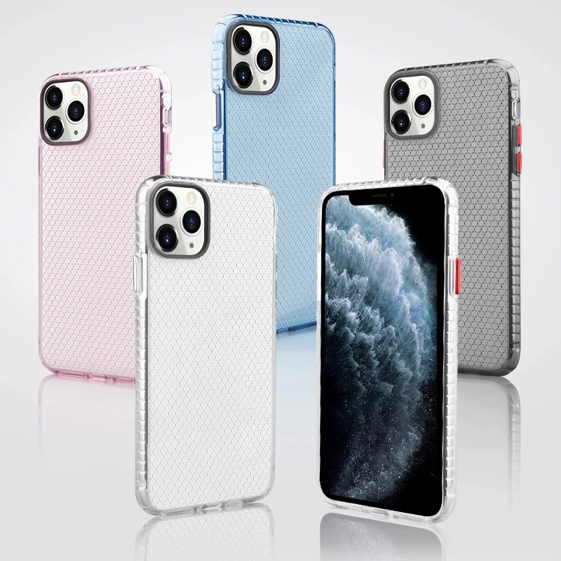 Чехол для телефона Apple iPhone 12 Pro Max прозрачный мягкий чехол из ТПУ с Сотами Mini