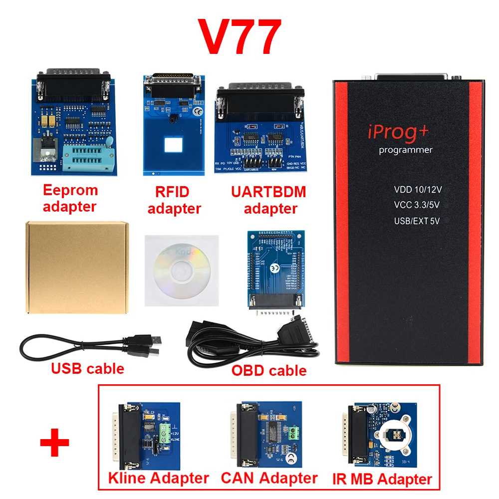 V77 Горячая Iprog+ Iprog Pro программист поддержка IMMO+ коррекция пробега+ сброс подушки безопасности до года Замена Carprog/Full