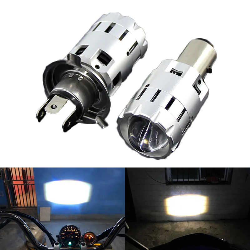 

H4 BA20D led motorcycle headlight 3000k 6000k projector lens motorbike headlamp faro moto bulb 4800lm hightbright