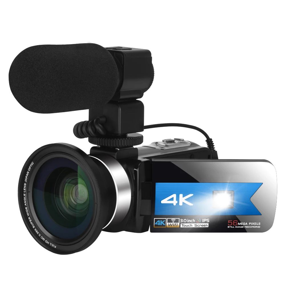 2021New 4K Ultra HD Video Camera Live Streaming Camcorders 56MP 3.0Inch IPS Touch Screen Webcam for Cameras WiFi Recorder Camera digital camera with bluetooth Digital Cameras