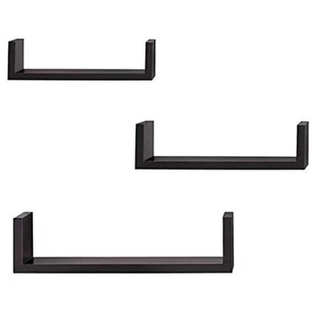 

Wall Bedroom Wall Rack Living Room Wall Bookshelf Shelf Wall-Mounted Partition Storage Rack Three-Piece Set Black Walnut