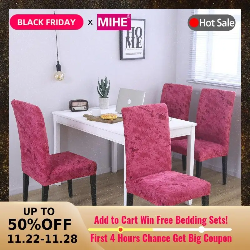 

MIHE 1Pc Spandex Elastic Slipcovers Chair Covers Stretch Removable Dining Chair Cover With Backrest Modern Kitchen Seat Case