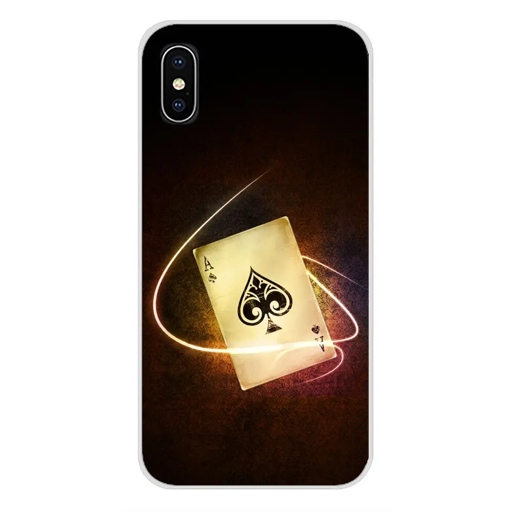 Для Apple iPhone X XR XS 11Pro MAX 4S 5S 5C SE 6S 7 8 Plus ipod 5 6 классических игральных карт ACE мягкий