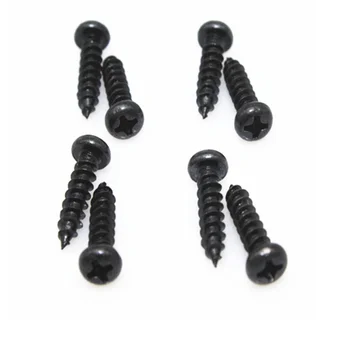 

100pcs M1.4 M2.3 M2.6 phillips round head screws dome bolts sheet metal male screw self-attack black carbon tapping 4mm-16mm L